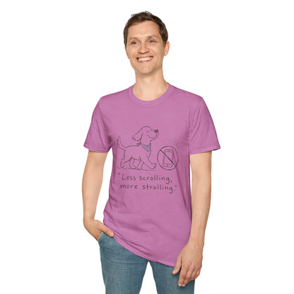 Less Scrolling, More Strolling Dog T-Shirt