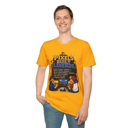 Pixels Built Legends T‑Shirt — Retro Gaming Nostalgia Tee