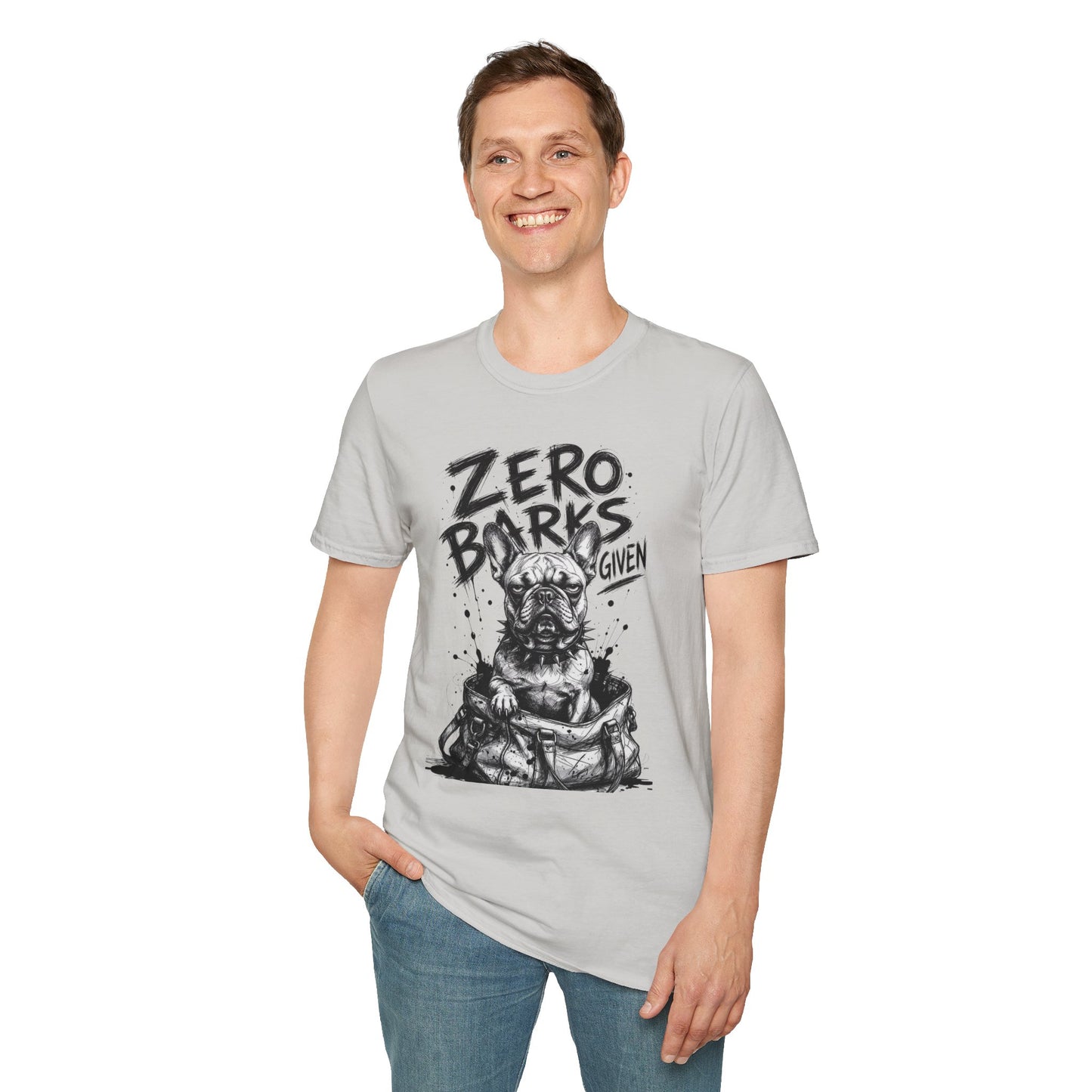 Zero Barks Given Bulldog T-Shirt — Funny Dog Lover Tee