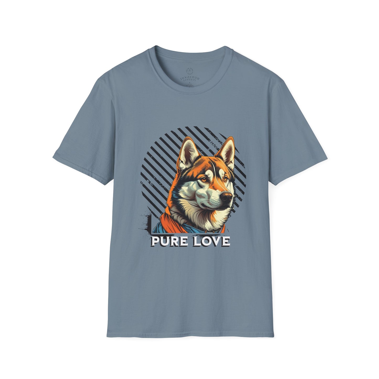 Pure Love Unisex Softstyle T-Shirt - Orange Dog Design