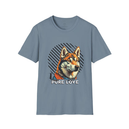 Pure Love Unisex Softstyle T-Shirt - Orange Dog Design