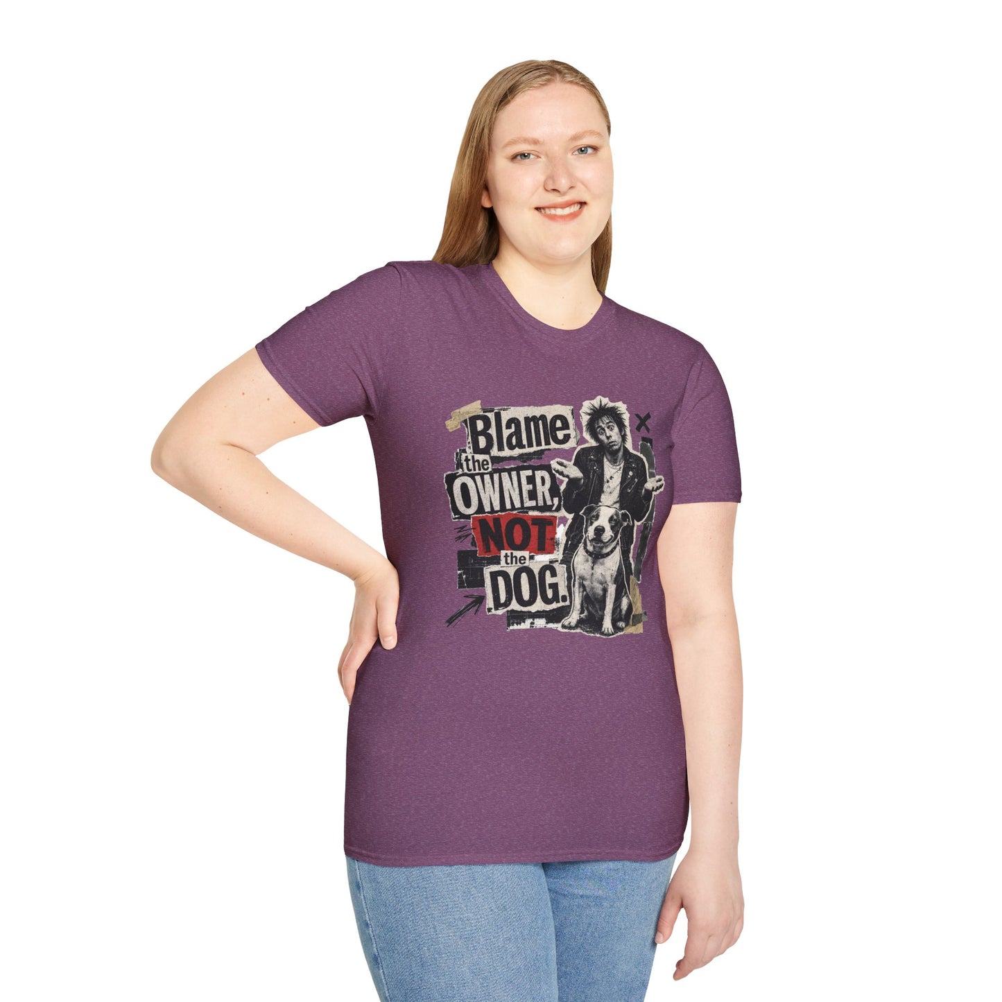 Blame the Owner Not the Dog T-Shirt - Funny Punk Dog Graphic Tee