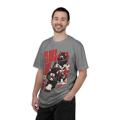 Claws Out Cat Graphic T-Shirt — Retro Ninja Kitties Tee