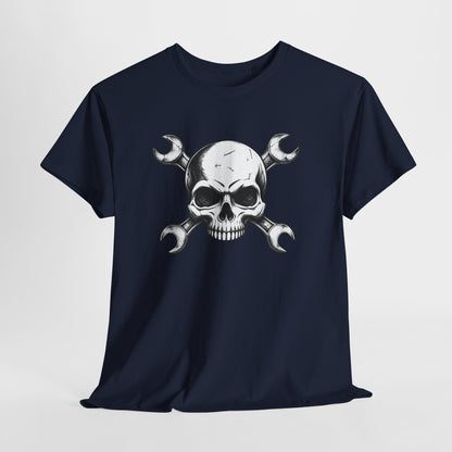 Mechanic Skull Tee — Wrench Crossbones Graphic T-Shirt
