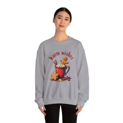Crewneck Sweatshirt — "Warm Wishes" Hot Cocoa & Gingerbread Holiday Design
