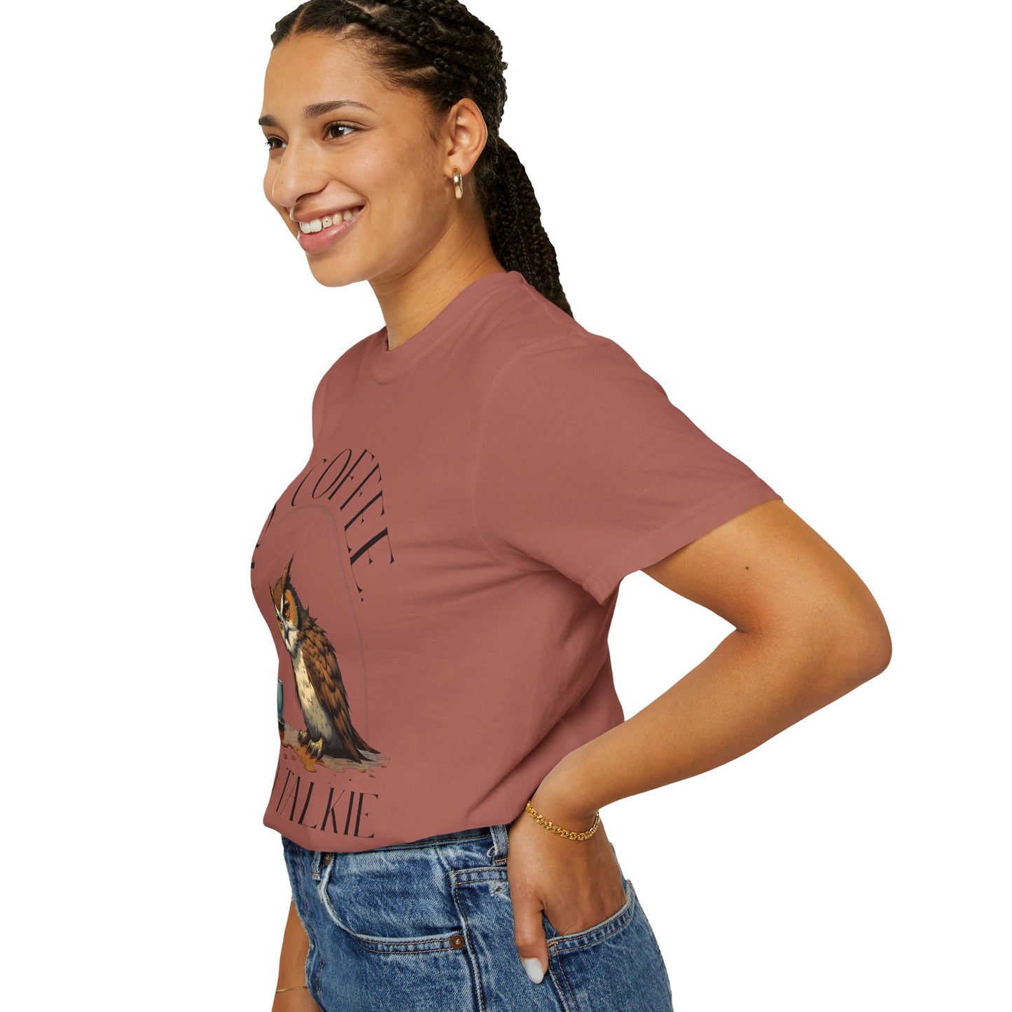 No Coffee No Talkie T-Shirt — Funny Owl Coffee Tee