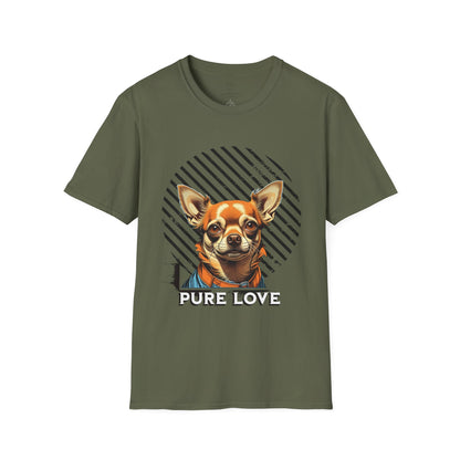 Dog Lover's Pure Love Unisex T-Shirt | Vibrant Orange Dog Design