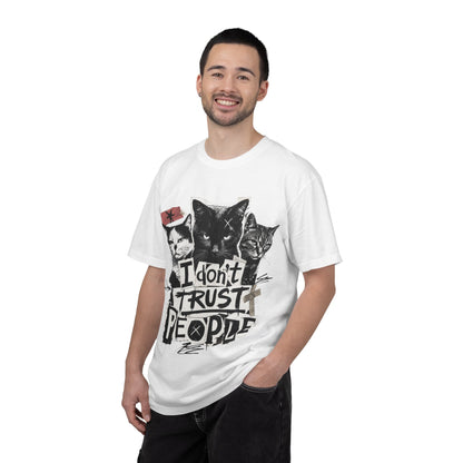 I Don’t Trust People Cat T-Shirt — Grunge Graphic Tee for Cat Lovers