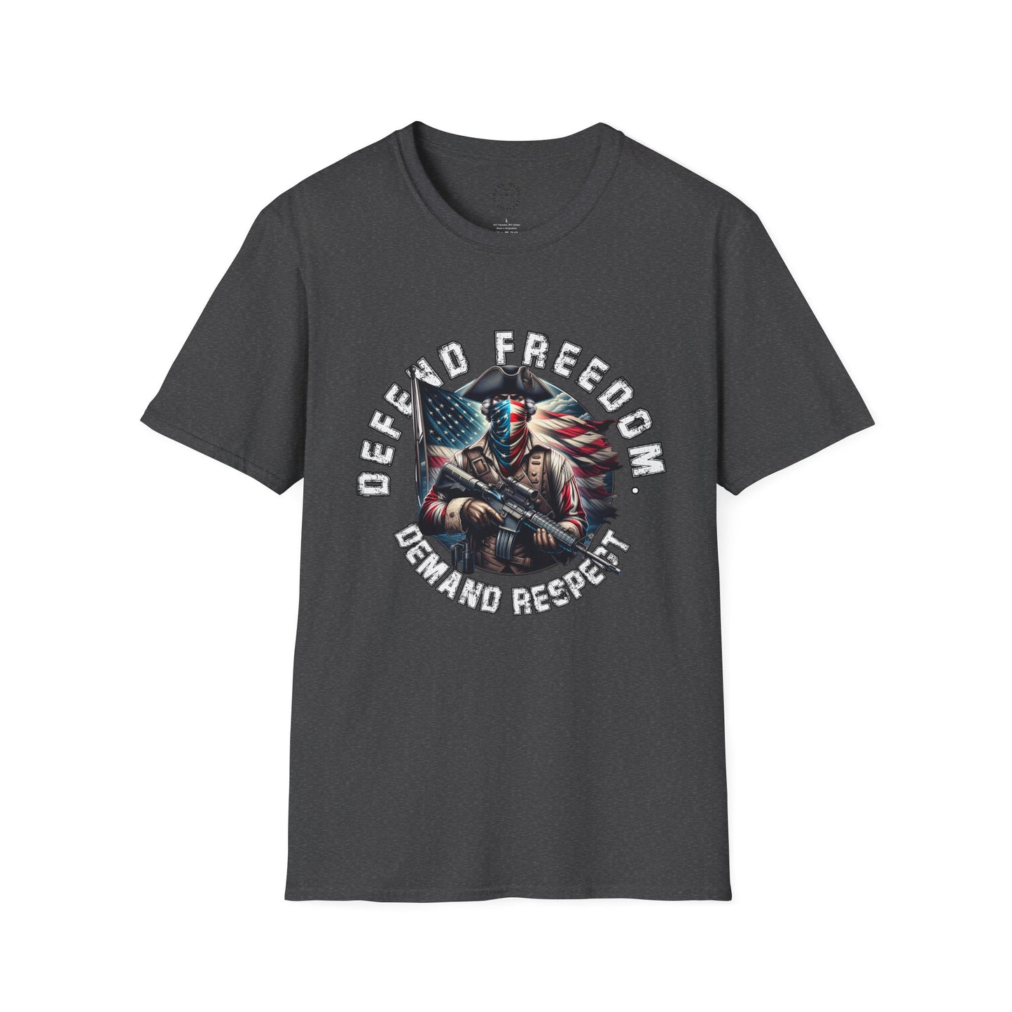 Defend Freedom Unisex Softstyle T-Shirt - Patriotic Graphic Tee