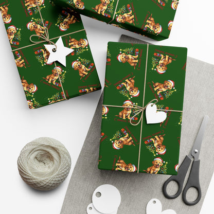 Gift Wrap Paper — Festive Gingerbread Dog Pattern (Holiday Wrapping)