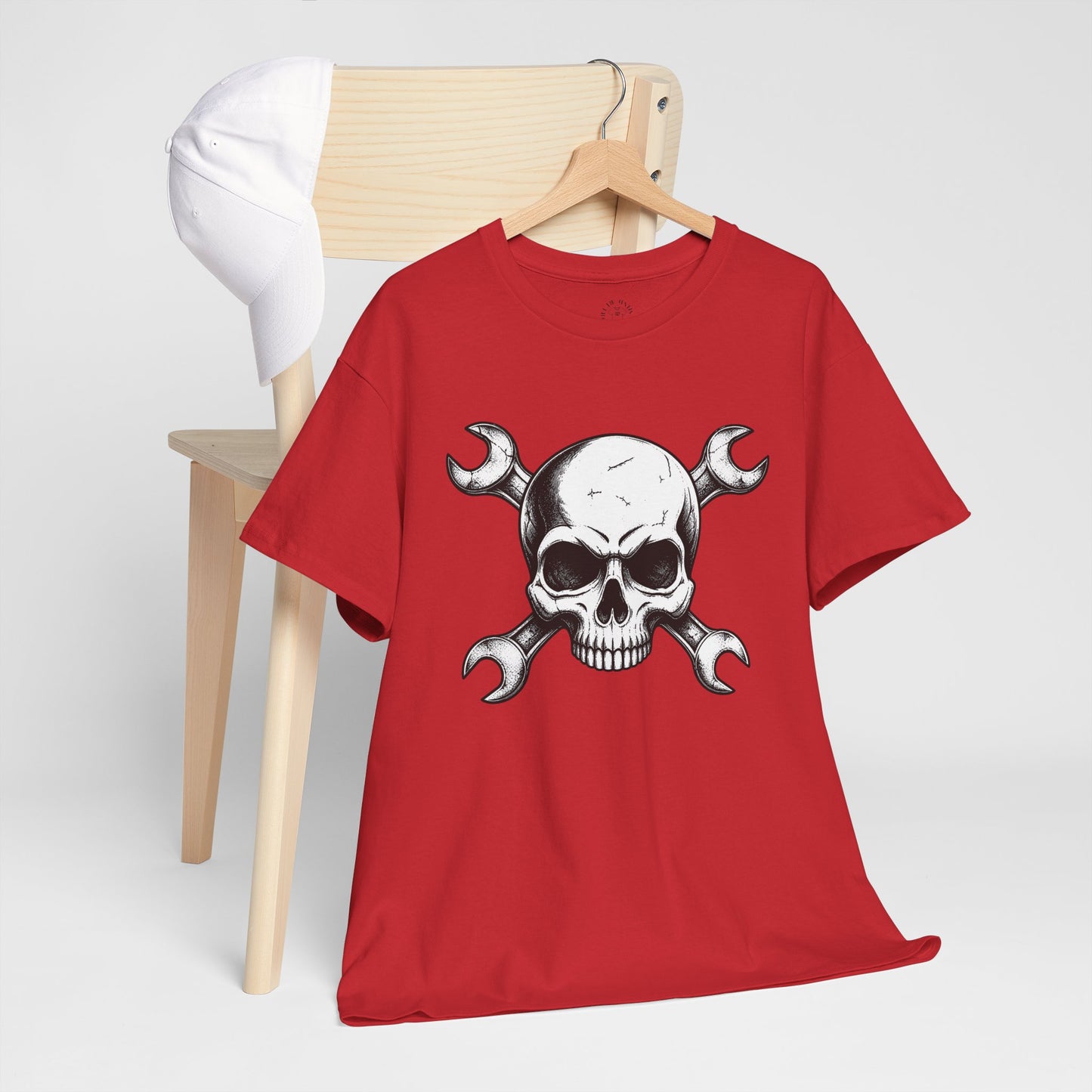 Mechanic Skull Tee — Wrench Crossbones Graphic T-Shirt