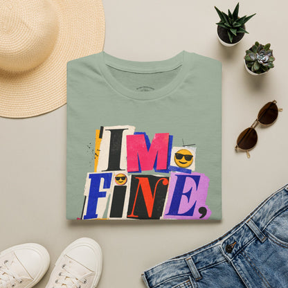 T-Shirt — "I'M FINE, THANK YOU" Retro Collage Graphic Tee