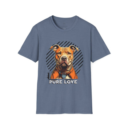 Unisex Softstyle T-Shirt - Pure Love Pitbull Graphic Tee