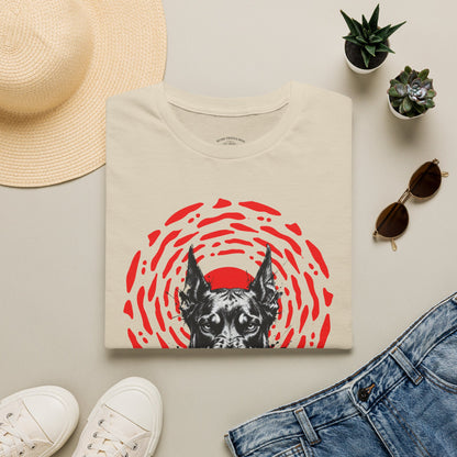 Doberman Graphic T-Shirt — Red Halo 'Bandit' Design