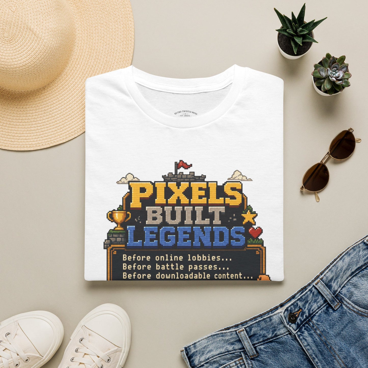 Pixels Built Legends T‑Shirt — Retro Gaming Nostalgia Tee