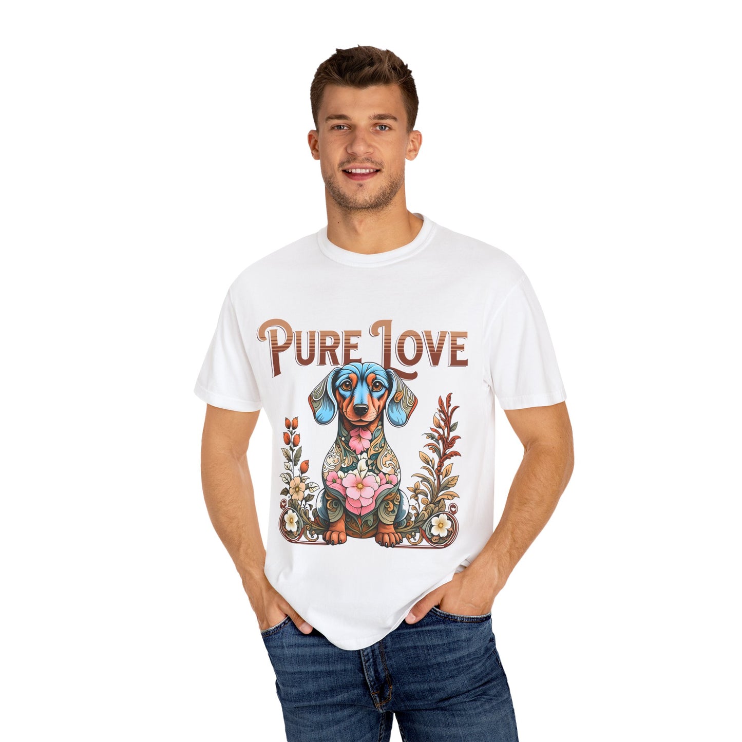 Cute Dachshund 'Pure Love' Unisex T-shirt - Perfect for Dog Lovers
