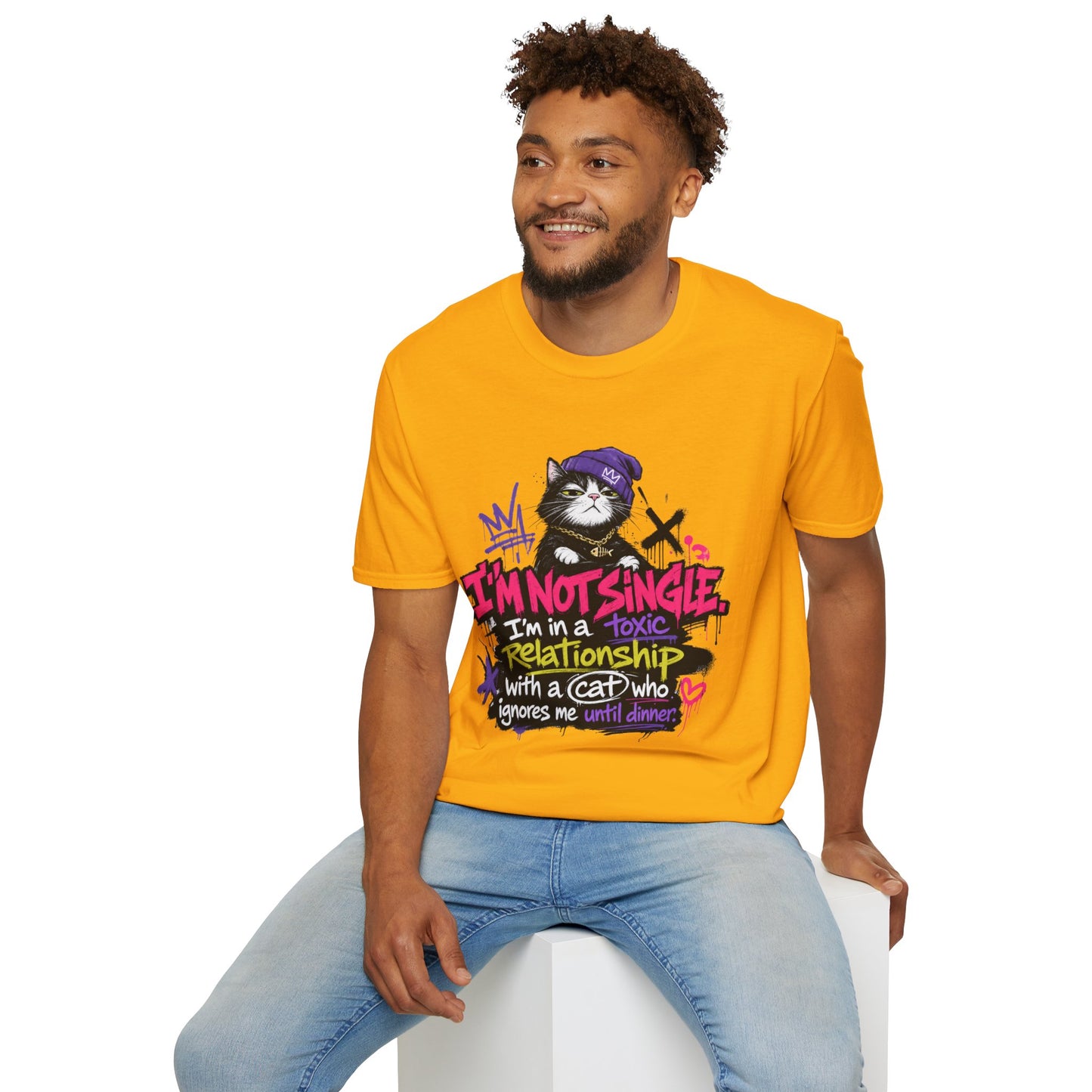 T‑Shirt — “I’m Not Single: I’m in a Toxic Relationship with a Cat” Graphic Tee
