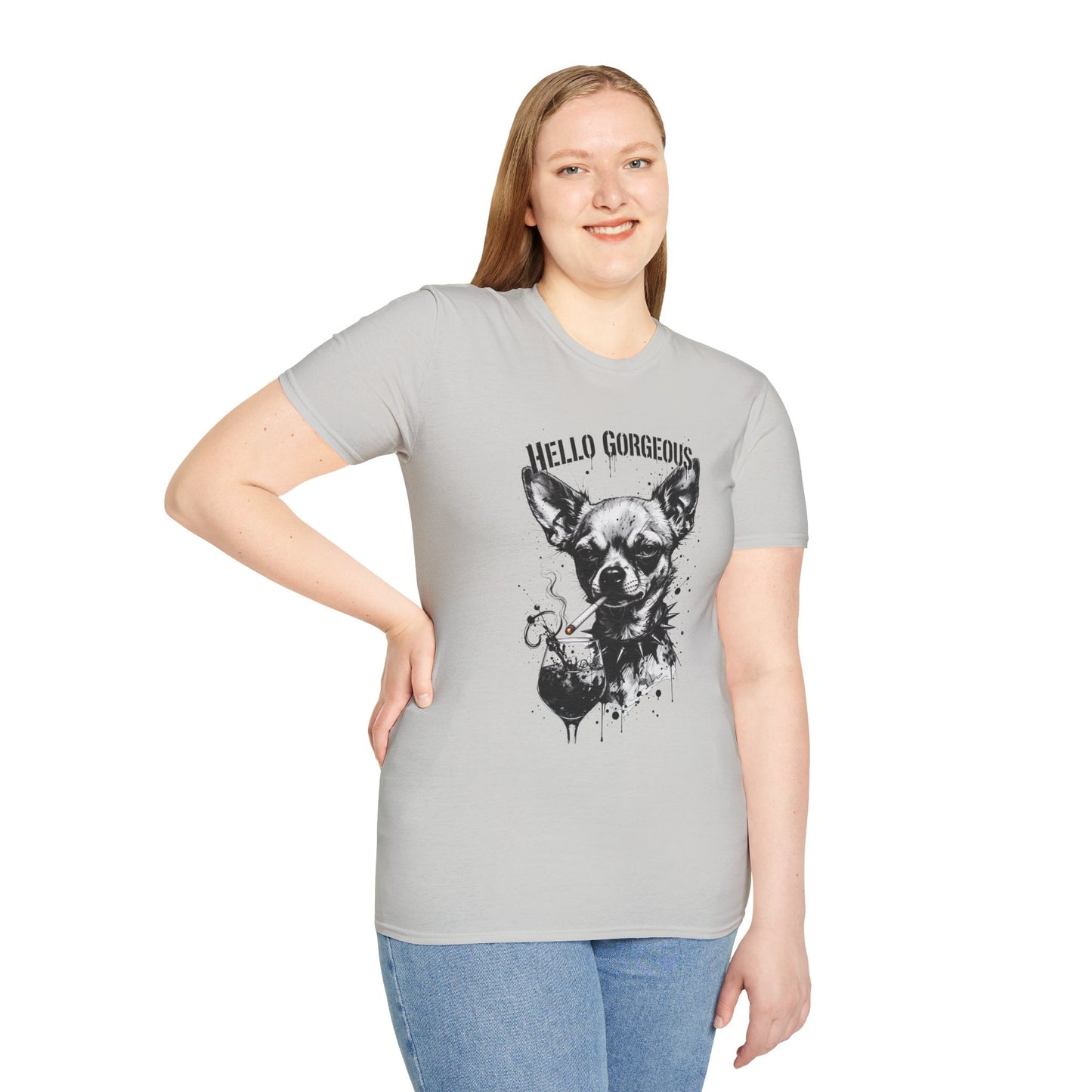 Chihuahua 'Hello Gorgeous' Tee - Cute Dog Graphic T-Shirt