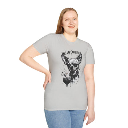Chihuahua 'Hello Gorgeous' Tee - Cute Dog Graphic T-Shirt