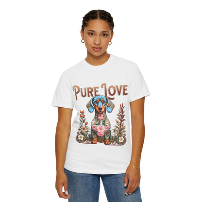 Cute Dachshund 'Pure Love' Unisex T-shirt - Perfect for Dog Lovers