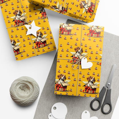 Dog & Gift Pattern Gift Wrap Paper — Cute Puppy Present Wrapping Sheets