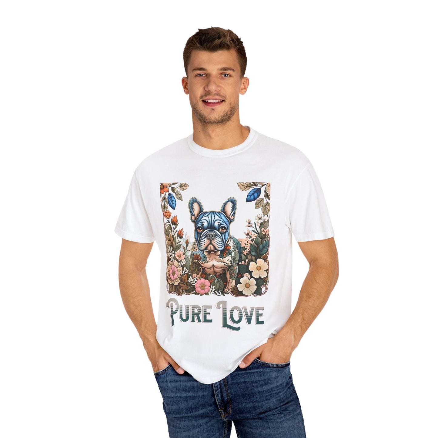 Pure Love Unisex Garment-Dyed T-Shirt - Perfect for Dog Lovers
