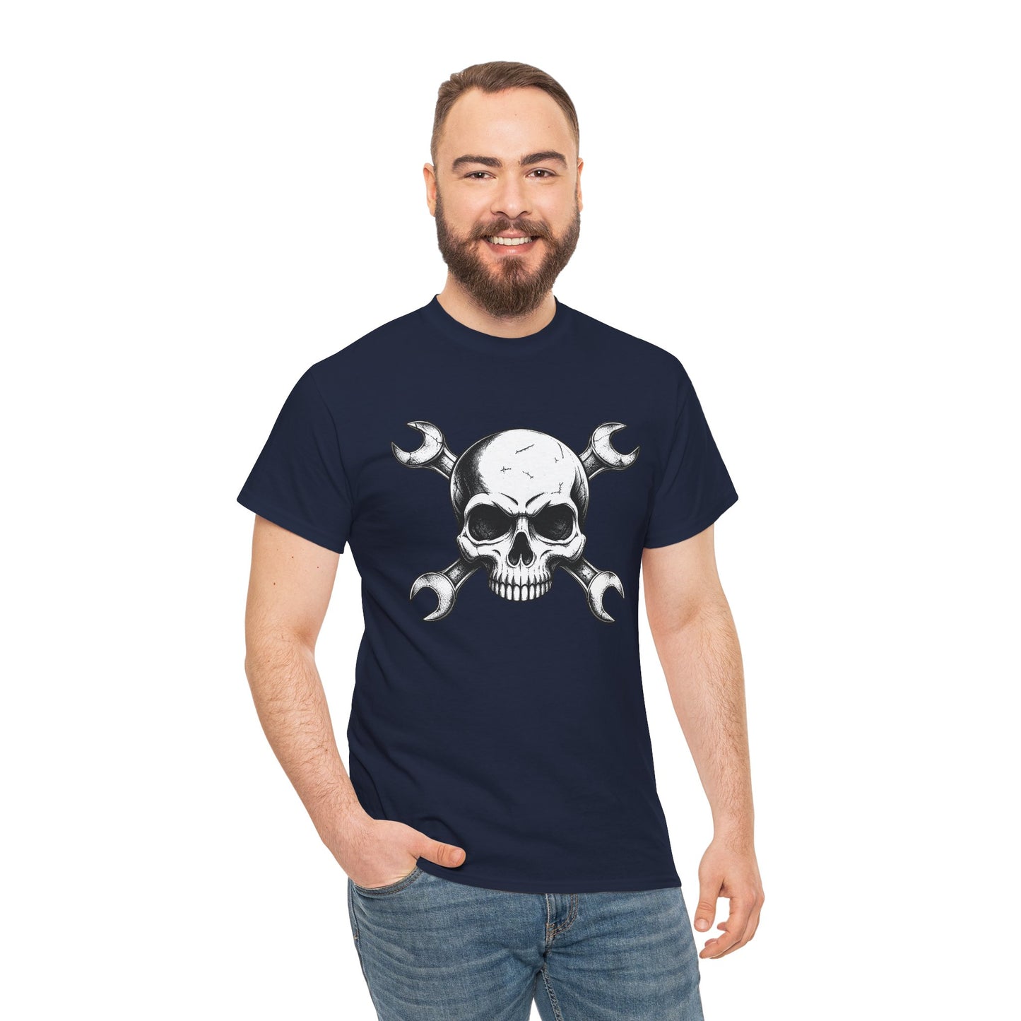 Mechanic Skull Tee — Wrench Crossbones Graphic T-Shirt