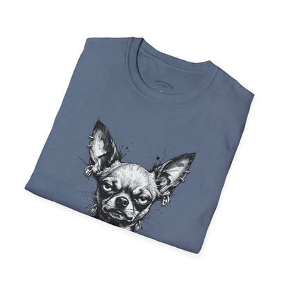 Chihuahua Portrait T‑Shirt — Expressive Black & White Dog Art Tee