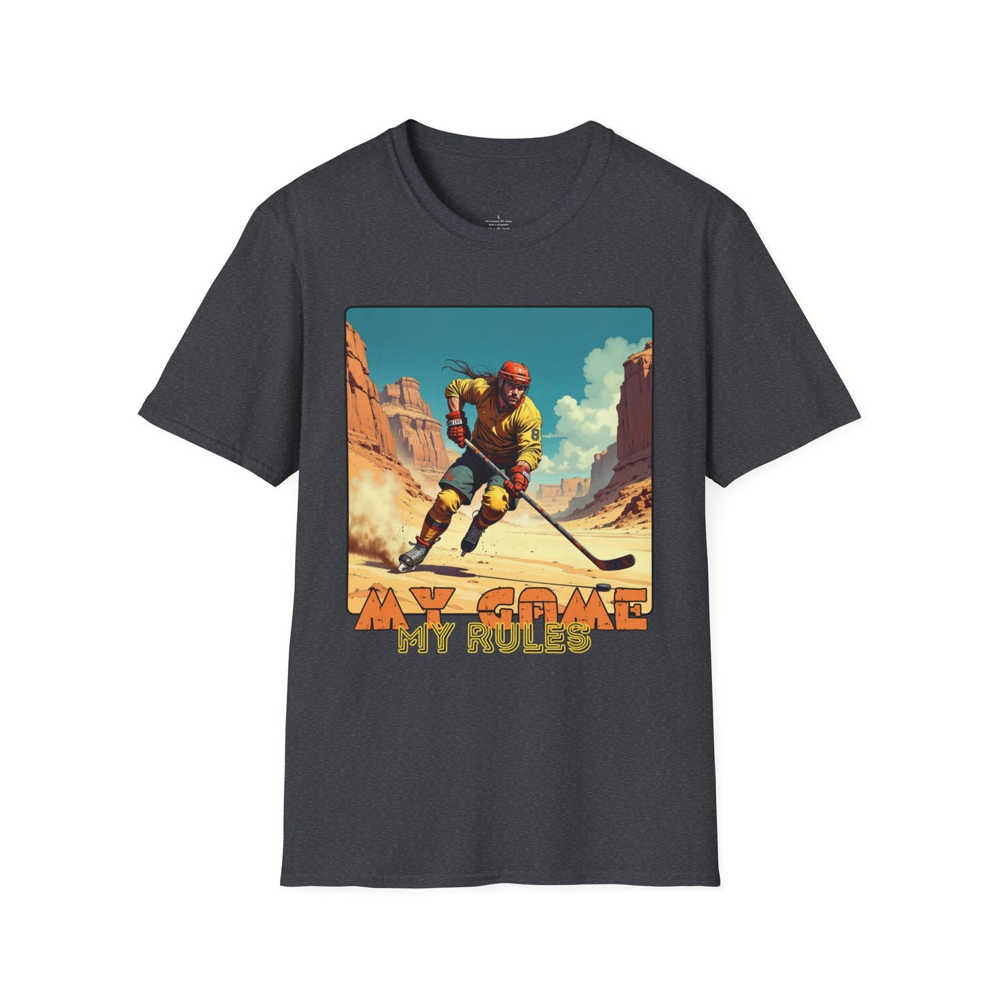 Retro Gamer Unisex Softstyle T-Shirt - 'My Game, My Rules' hockey ,sport