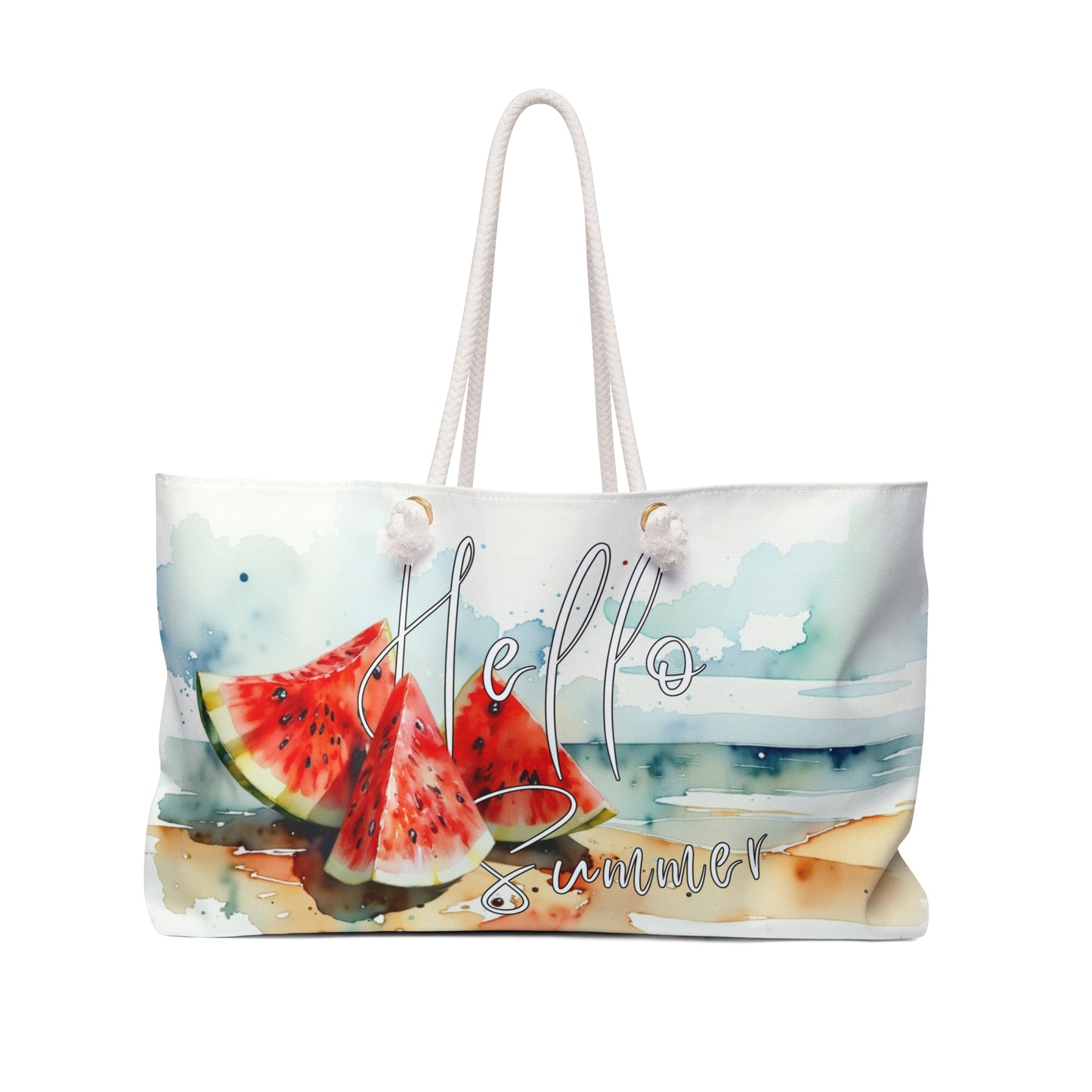 Hello Summer Weekender Bag - Stylish Beach Tote for Summer Adventures,watermelon,beach ,summer