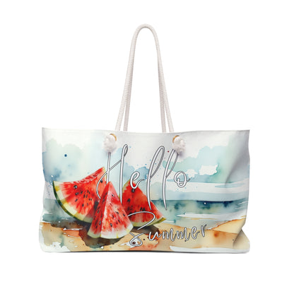 Hello Summer Weekender Bag - Stylish Beach Tote for Summer Adventures,watermelon,beach ,summer
