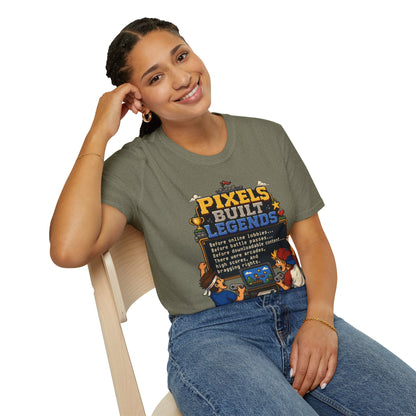 Pixels Built Legends T‑Shirt — Retro Gaming Nostalgia Tee