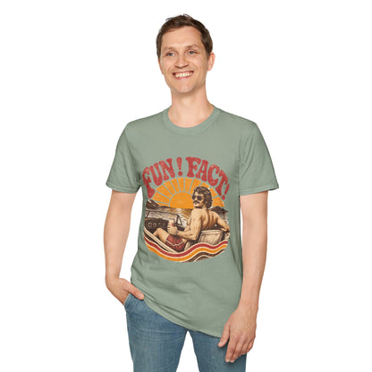 Retro 'FUN! FACT!' Surf Tee — Vintage Sunset Beach Graphic T-Shirt