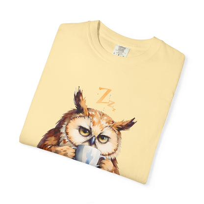 Not Ready Yet Owl T-Shirt — Cute Coffee Morning Graphic Tee