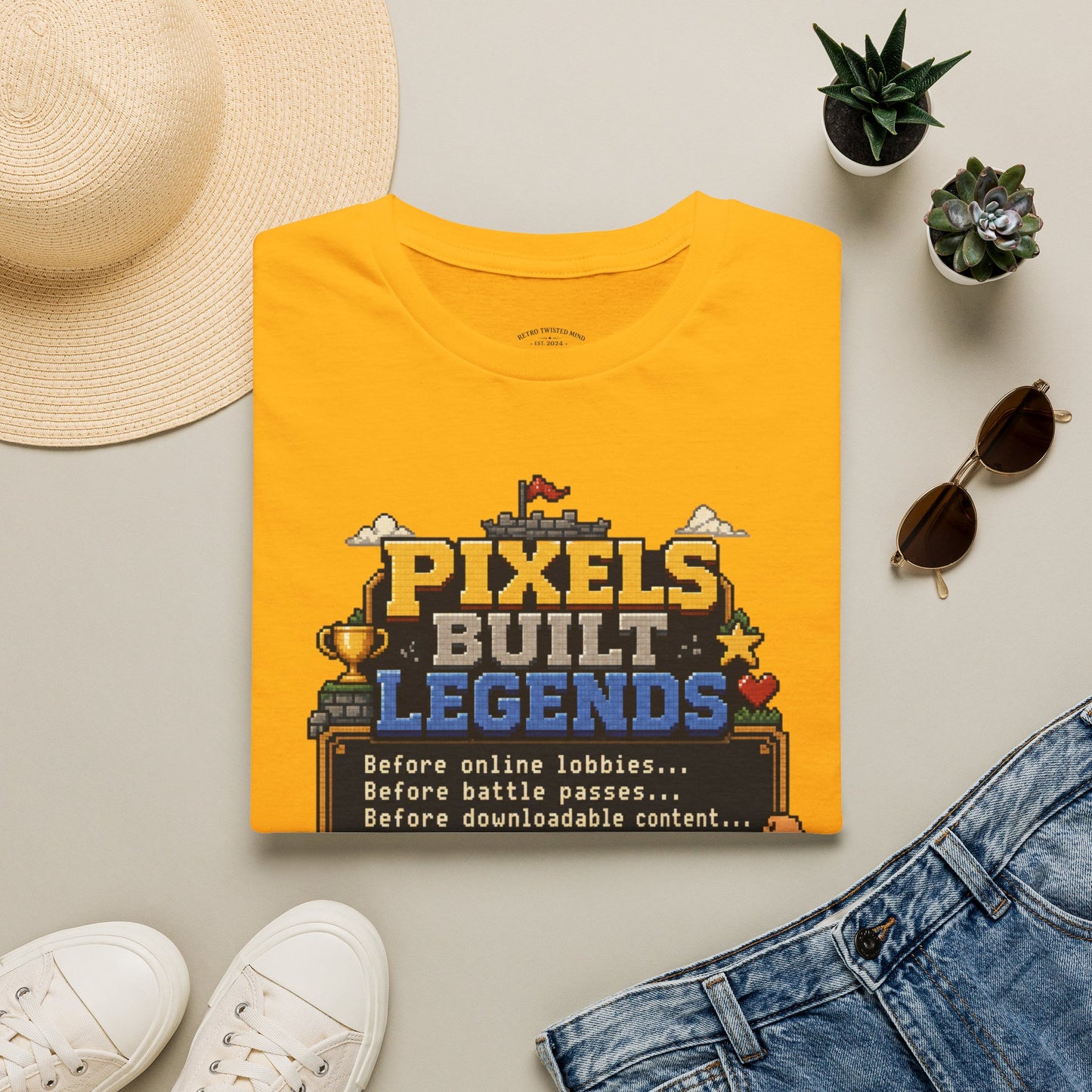 Pixels Built Legends T‑Shirt — Retro Gaming Nostalgia Tee