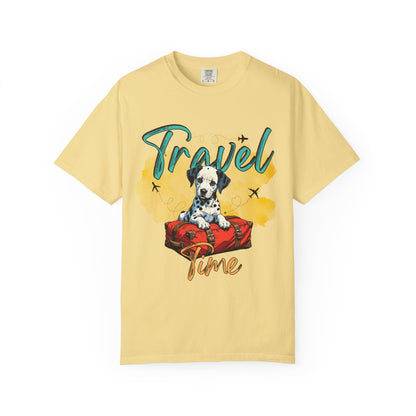 Travel Time Dog Graphic Unisex T-Shirt