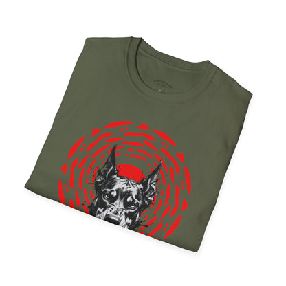 Doberman Graphic T-Shirt — Red Halo 'Bandit' Design