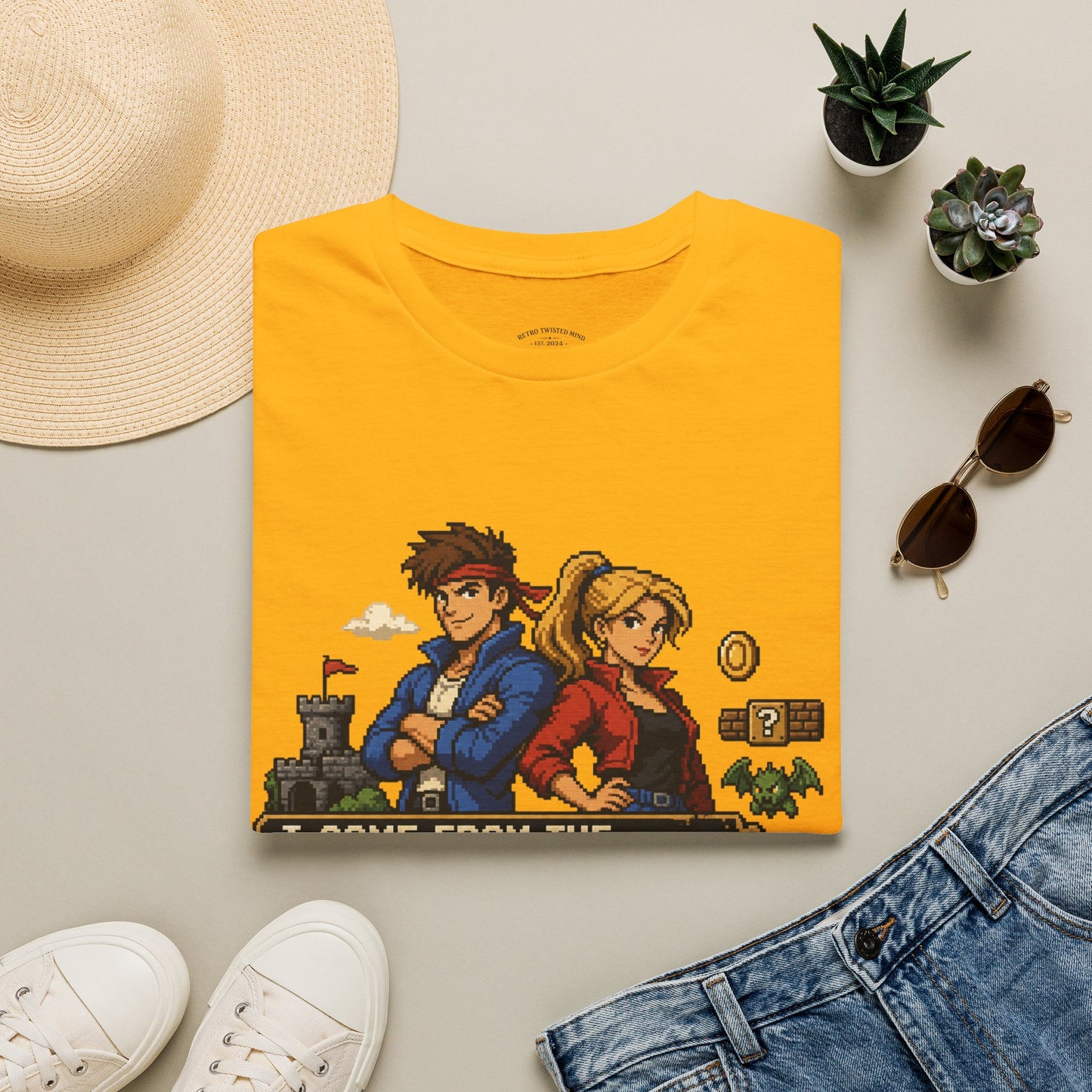 Retro Arcade Era T-Shirt — Pixel RPG Game Tribute