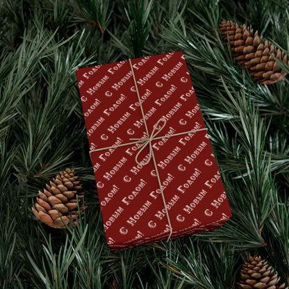 Wrapping Paper — Red "С Новым Годом" Holiday Gift Wrap