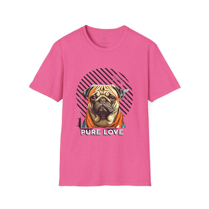 Pure Love Pug T-Shirt - Unisex Softstyle Tee