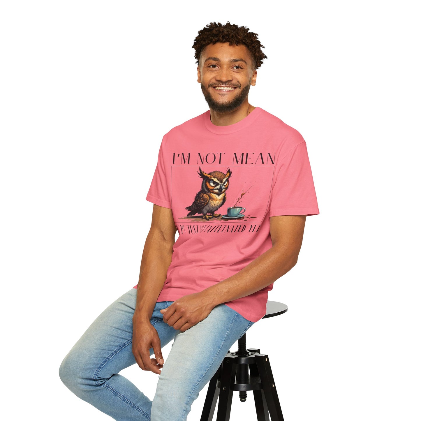 I'm Not Mean Owl T-Shirt — Funny Coffee Owl Tee for Coffee Lovers