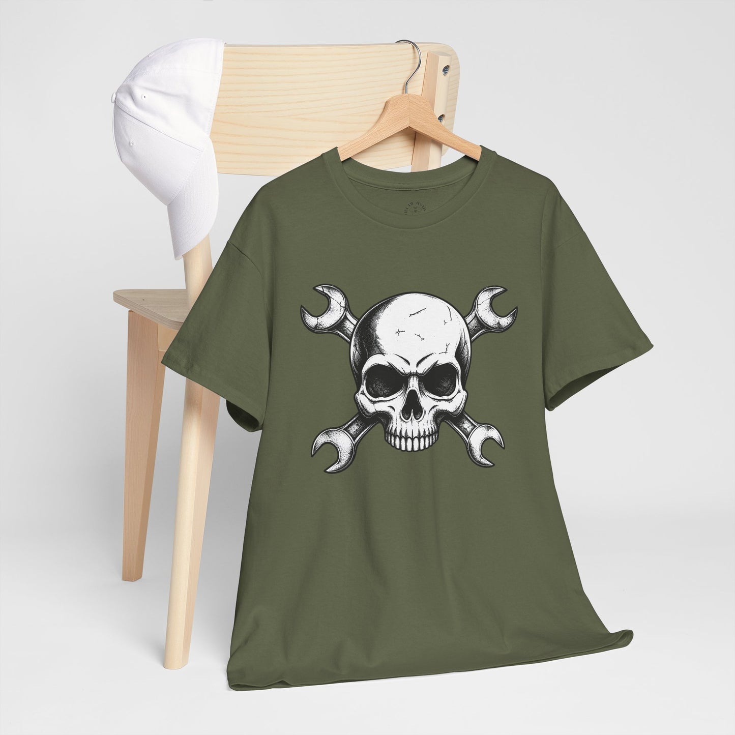 Mechanic Skull Tee — Wrench Crossbones Graphic T-Shirt
