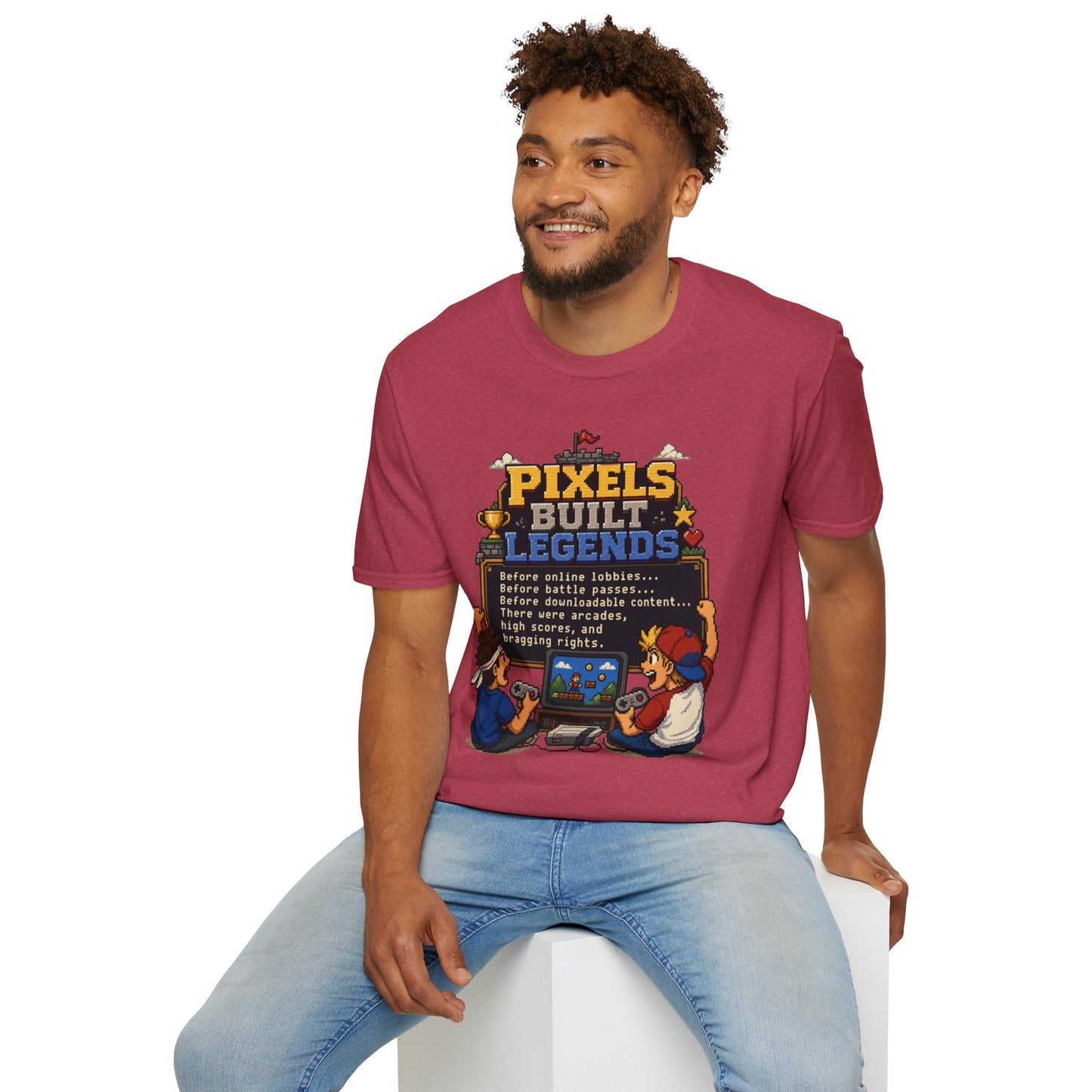 Pixels Built Legends T‑Shirt — Retro Gaming Nostalgia Tee