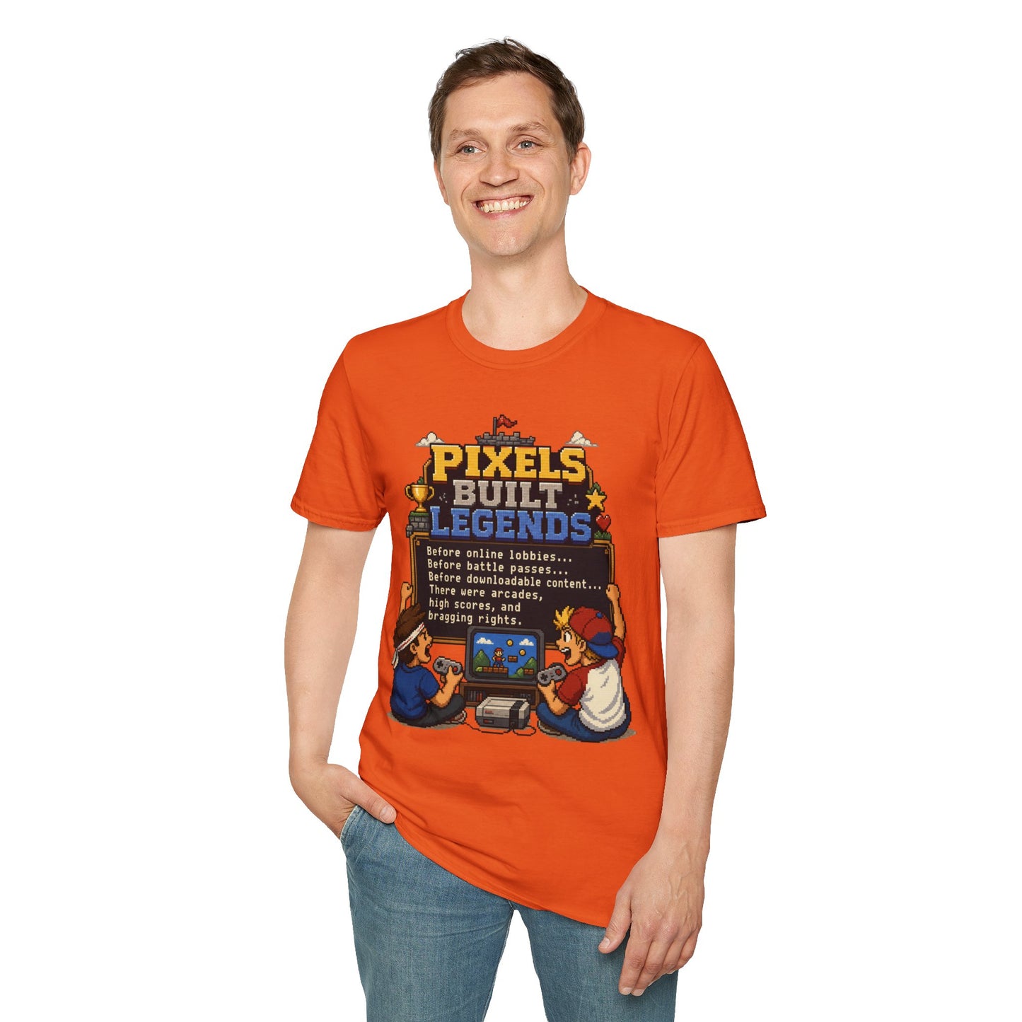 Pixels Built Legends T‑Shirt — Retro Gaming Nostalgia Tee