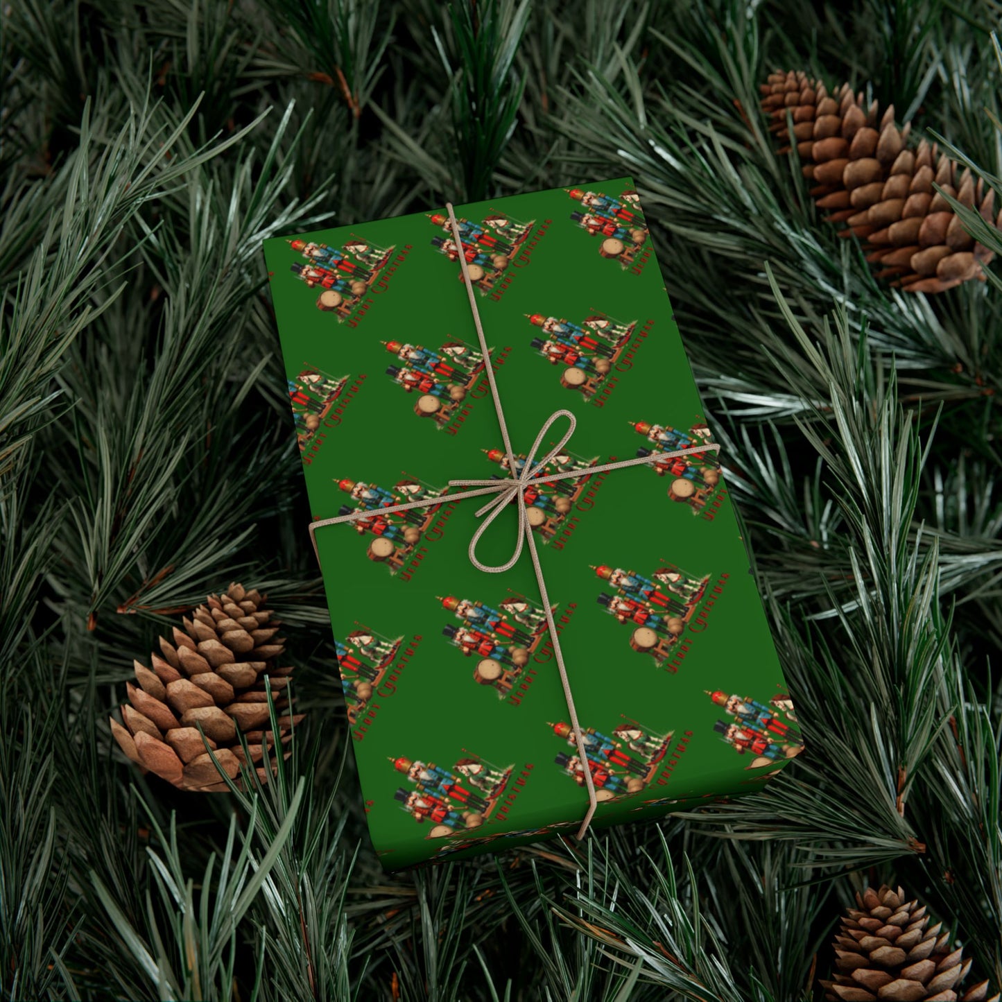 Christmas Tree Pattern Gift Wrap Paper – Festive Green Holiday Wrapping Sheets