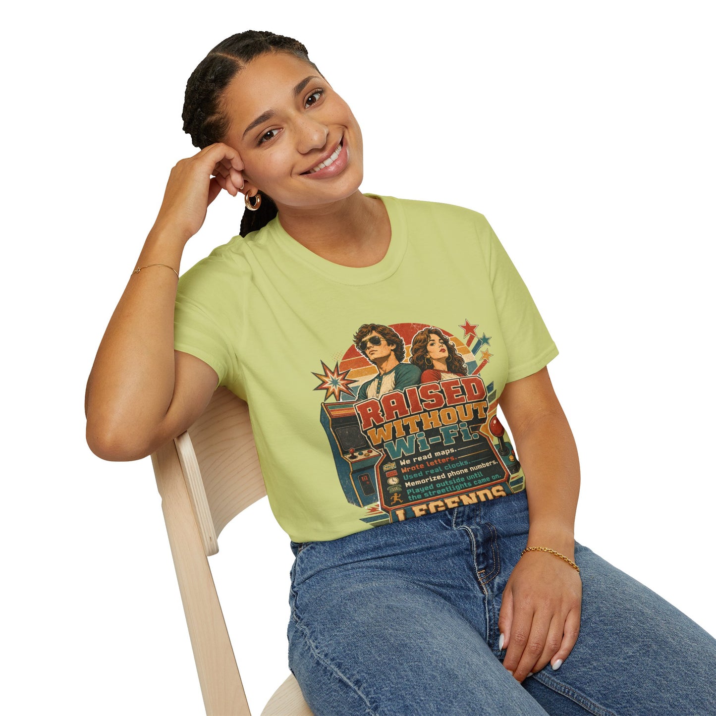 Raised Without Wi‑Fi T-Shirt — Retro 'Legends' Vintage Graphic Tee