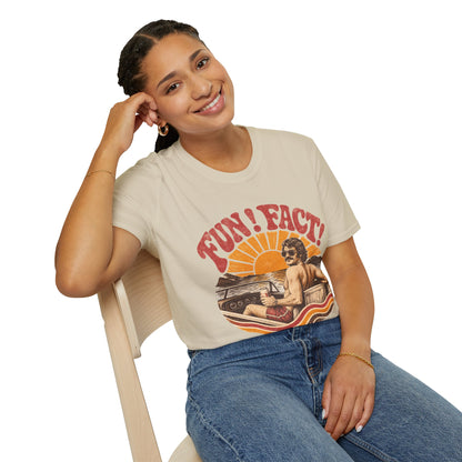 Retro 'FUN! FACT!' Surf Tee — Vintage Sunset Beach Graphic T-Shirt