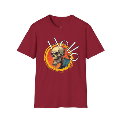 Hello Skull Graphic Unisex Softstyle T-Shirt - Edgy Streetwear Tee,scull