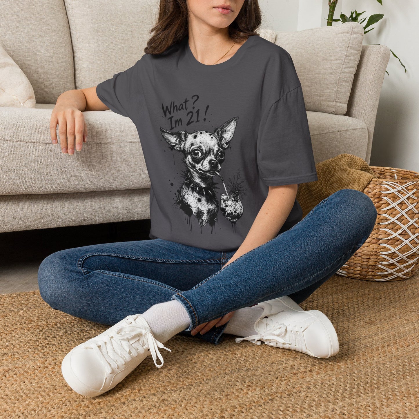 T‑Shirt — 'What? I'm 21!' Funny Chihuahua Birthday Tee