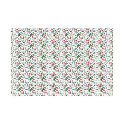 Santa Face Holiday Gift Wrap Paper - Festive Christmas Wrapping Sheets